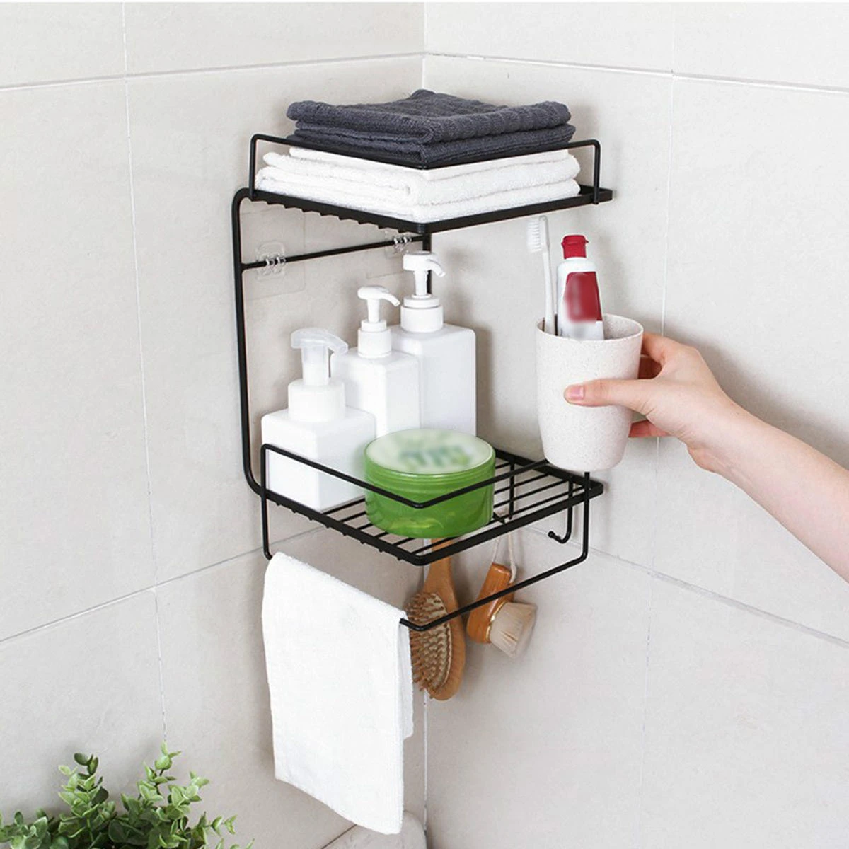 Bathroom Shelf Perforation-Free Wall-Mounted Kitchen Shelf Toilet Shelf Wall Corner Shelf Rack 5 Bathroom Shelf Perforation-Free Wall-Mounted Kitchen Shelf Toilet Shelf Wall Corner Shelf Rack - Image 3