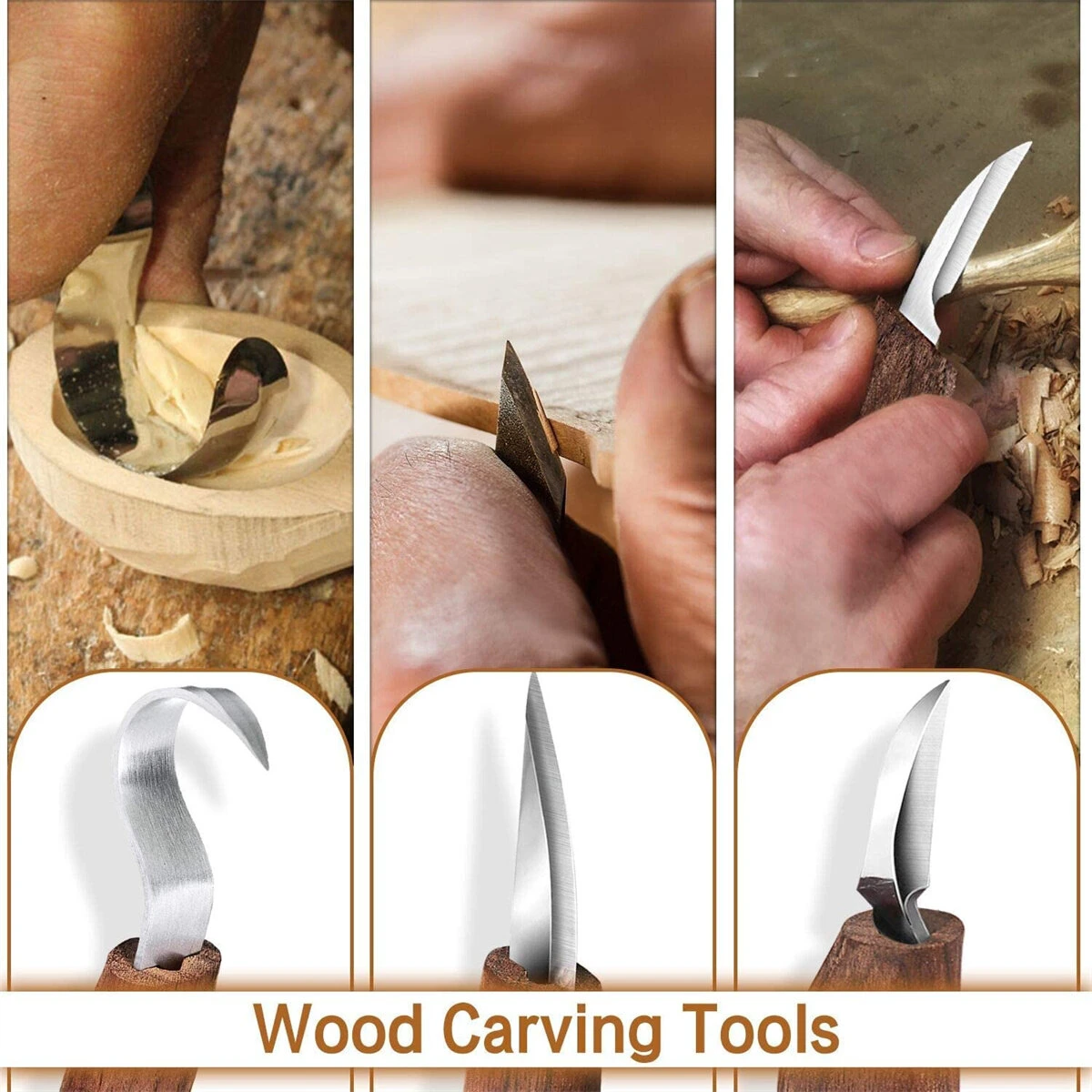 7 In 1 Wood Carving Tools Kit With Carving Hook Knife Wood Whittling Knife Chip Carving Knife Gloves Carving Knife Sharpener For Beginners Woodworking Kit 4 7 In 1 Wood Carving Tools Kit With Carving Hook Knife Wood Whittling Knife Chip Carving Knife Gloves Carving Knife Sharpener For Beginners Woodworking Kit - Image 2