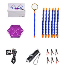 Multi-Functional Soldering Helping Hand With 6 Pc Flexible Arms Aluminum Alloy Soldering Station With Fan Magnifying Glass And Flashlight Magnifier PCB Welding Repair Station -Home-Tools 71ad5c25 f4c0 44d0 869f e9f8b0a446c6