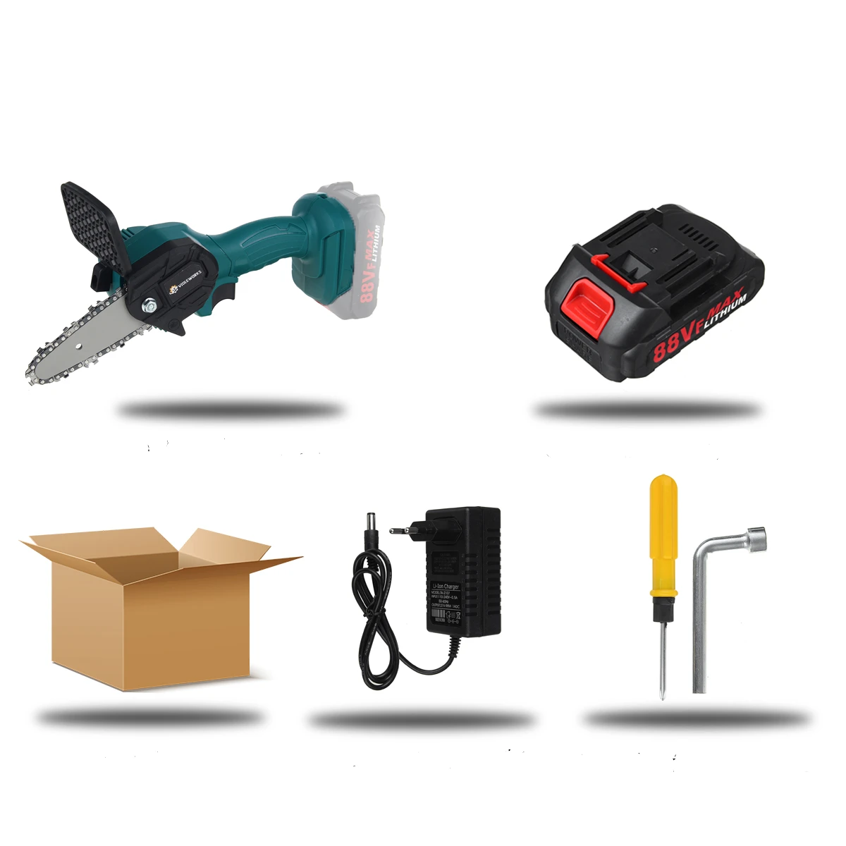 VIOLEWORKS 88VF Electric Chain Saws Cordless 4 Inch One Hand Saw Woodworking Cutting Power Tools W/ 1 Or 2pcs Battery For Makita 13 VIOLEWORKS 88VF Electric Chain Saws Cordless 4 Inch One Hand Saw Woodworking Cutting Power Tools W/ 1 Or 2pcs Battery For Makita - Image 11