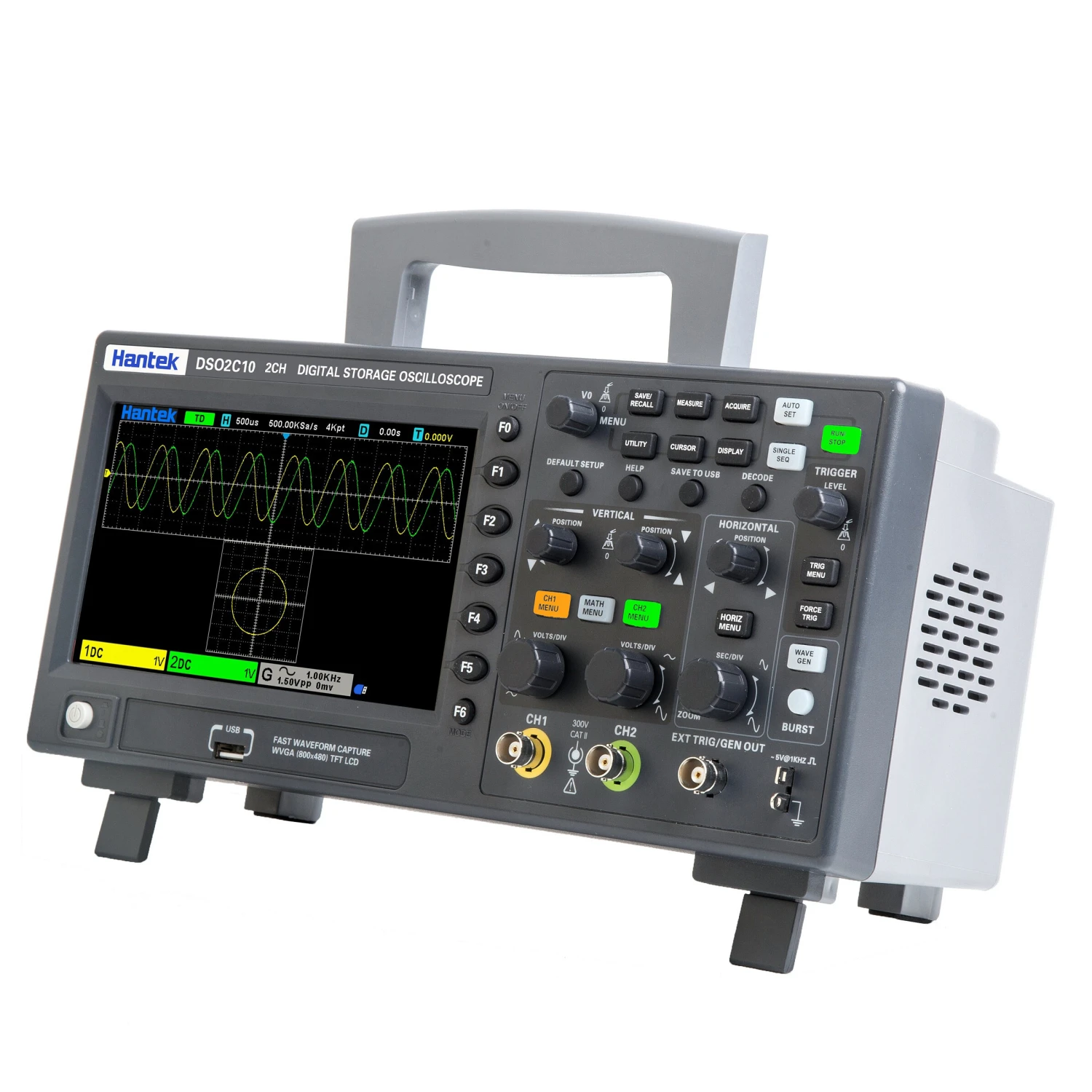 Hantek DSO2C10 Digital Oscilloscope 2CH Digital Storage 1GS/s Sampling Rate 100MHz Bandwidth Dual Channel Economical Oscilloscope 5 Hantek DSO2C10 Digital Oscilloscope 2CH Digital Storage 1GS/s Sampling Rate 100MHz Bandwidth Dual Channel Economical Oscilloscope - Image 3