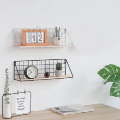 Fashion Wooden Iron Storage Holder Home Storage Shelf Wall Hanging Storage Box -Home-Tools 7d2fbd21 0501 447c b690 6fb5eac58d58