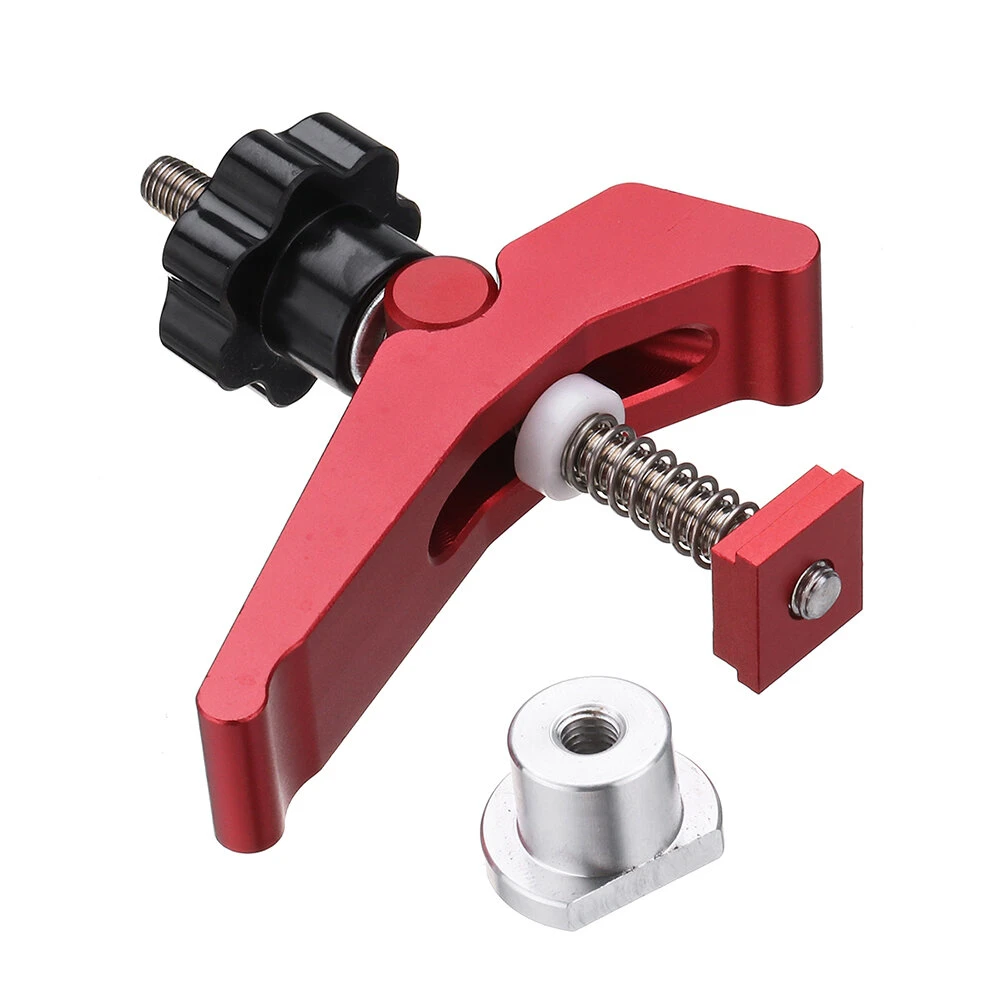 HONGDUI 2 Pcs Red Quick Acting Hold Down Clamp Aluminum Alloy T-Slot T-Track Clamp Set Woodworking Tool For Woodworking Table 4 HONGDUI 2 Pcs Red Quick Acting Hold Down Clamp Aluminum Alloy T-Slot T-Track Clamp Set Woodworking Tool For Woodworking Table - Image 2