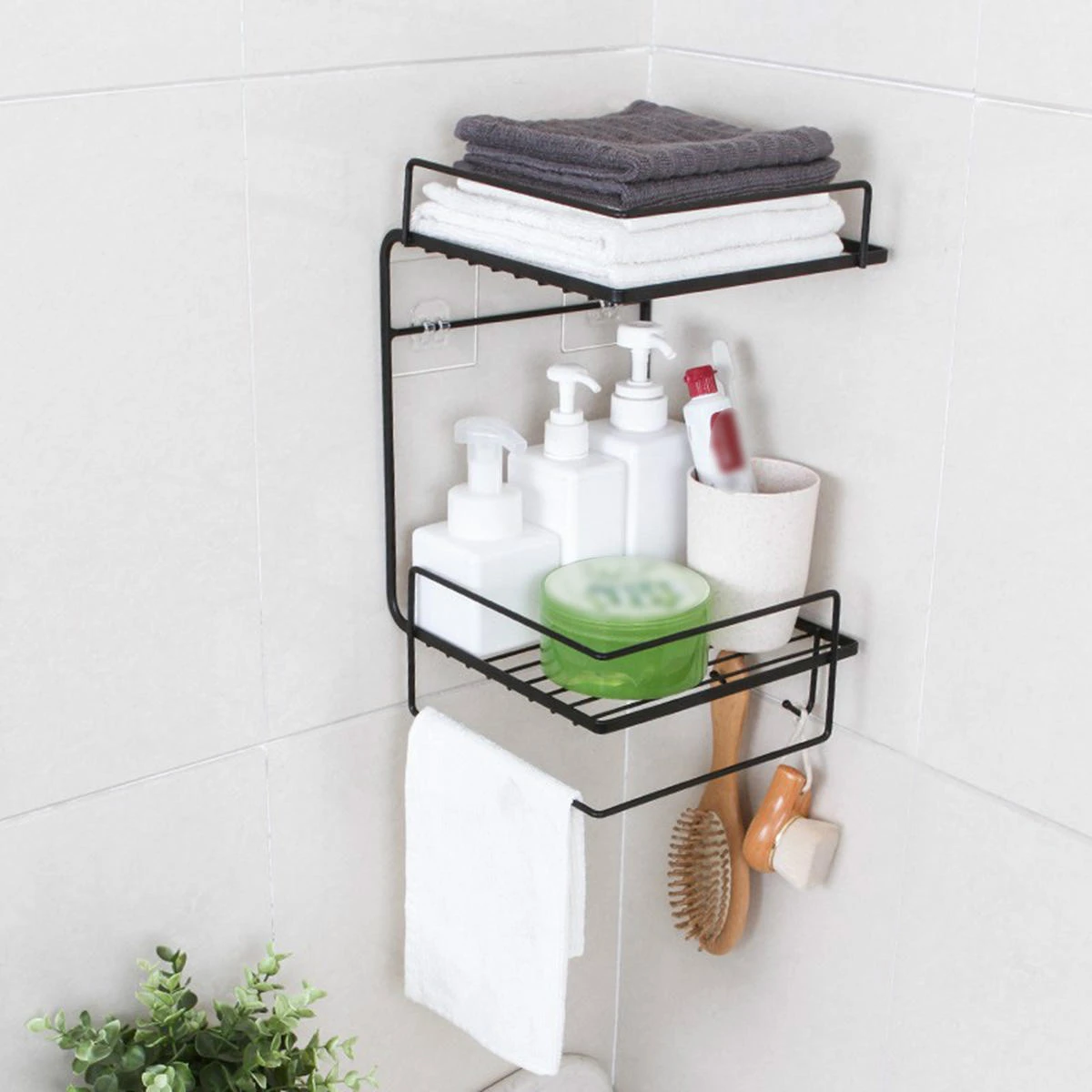 Bathroom Shelf Perforation-Free Wall-Mounted Kitchen Shelf Toilet Shelf Wall Corner Shelf Rack 4 Bathroom Shelf Perforation-Free Wall-Mounted Kitchen Shelf Toilet Shelf Wall Corner Shelf Rack - Image 2