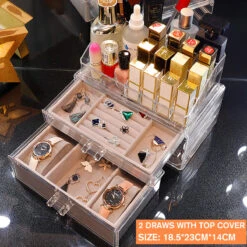 Acrylic Transparent Jewelry Cosmetics Holder Necklace Drawer Drawer Type Jewelry And Cosmetics Storage Box -Home-Tools 7f892dce cd2a 493e 9099 a51079d529be