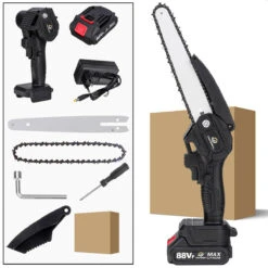 VIOLEWORKS 88VF 8 Inch Brushless Electric Saw 3000W Portable Pruning Chain Saw Rechargeable Woodworking Power Tools Wood Cutter W/ 1/2 Battery -Home-Tools 80e5a569 5ad7 449e 8638 e8922f2c3cc1