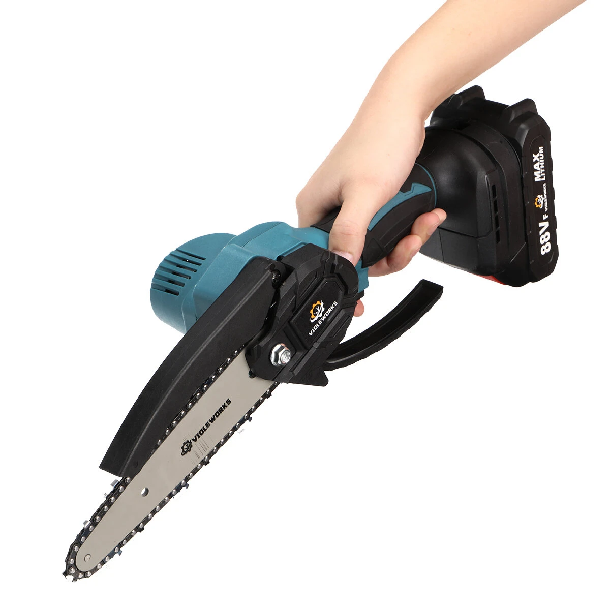 VIOLEWORKS 88VF 6 Inch Electric Chain Saw 1500W Cordless One-Hand Saws Woodworking Tool Wood Cutter W/ None/1/2 Battery For MakitaBattery 5 VIOLEWORKS 88VF 6 Inch Electric Chain Saw 1500W Cordless One-Hand Saws Woodworking Tool Wood Cutter W/ None/1/2 Battery For MakitaBattery - Image 3