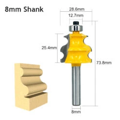 8mm 1/2 Inch Shank Oblique Arc Curve Line Router Bit Architectural Molding Woodworking Milling Cutter Carving Knife For Wood Machine Tools -Home-Tools 8557736b 4a32 4084 9ab5 004017da43b1