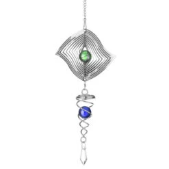 3D Metal Hanging Wind Spinner Wind Chime With H Elix Tail Glass Ball Center Decorations -Home-Tools 877405bf f111 4ef3 bf21 9ad80c7be91e 1