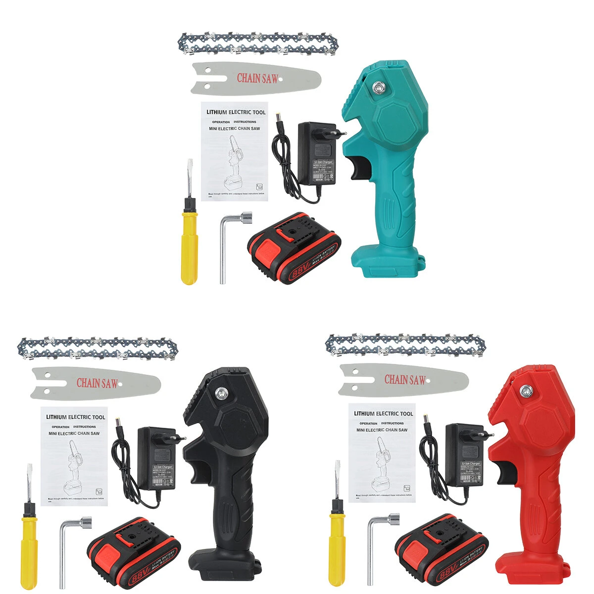 VIOLEWORKS 4 Inches 21V Cordless Electric One-Hand Saw Chain Saw Woodworking Cutting Tool W/ 1pc Or 2pcs Battery Kit 4 VIOLEWORKS 4 Inches 21V Cordless Electric One-Hand Saw Chain Saw Woodworking Cutting Tool W/ 1pc Or 2pcs Battery Kit - Image 2