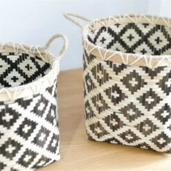 Large Capacity Storage Baskets Woven Bamboo Storage Bucket Handle Flower Pot Vase Toy Holder Household Organizer -Home-Tools 8860ca5c b5c4 4024 9630 f6905cf49109