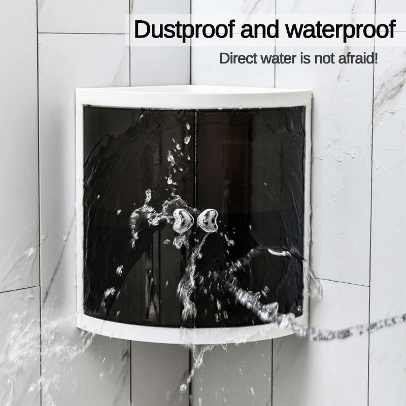 Creative Bathroom Corner Shelf Rack Kitchen Bathroom Double Door Storage Space Save 9 Creative Bathroom Corner Shelf Rack Kitchen Bathroom Double Door Storage Space Save - Image 7