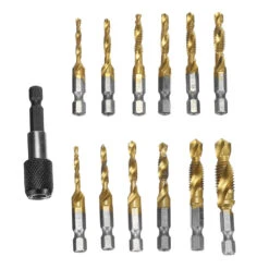 Drillpro 13pcs M3-M10 Metric Screw Thread Tap Drill Bits Set Hex Shank Drill Bit Screw Compound Tap Hand Tools With Joint Rod -Home-Tools 8c9ee6f2 5d4d 45ed bd63 15fd77de6469