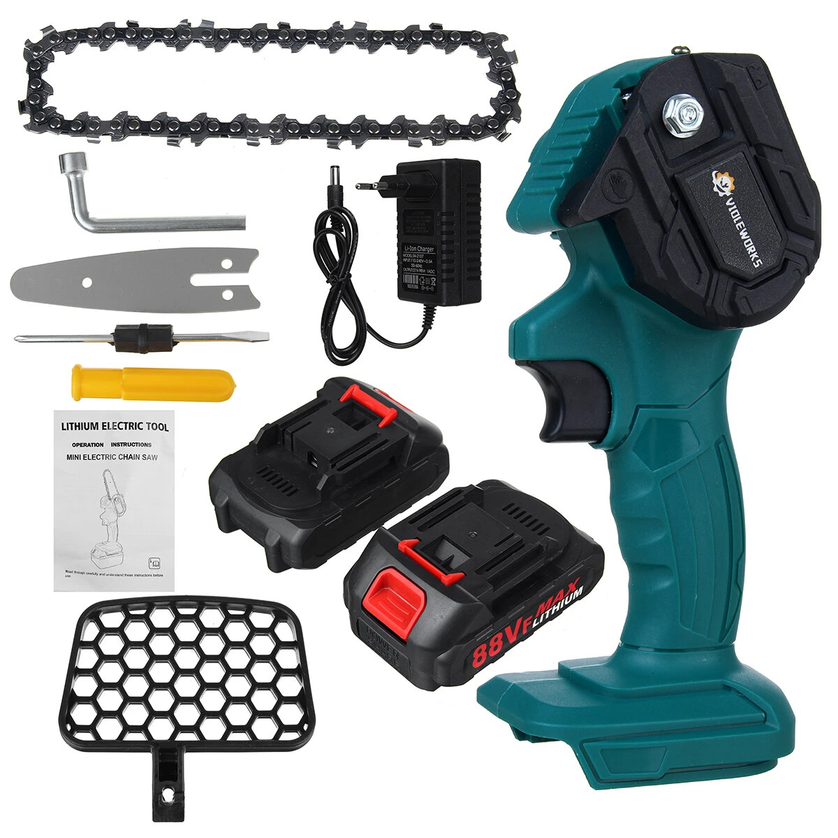 VIOLEWORKS 88VF Electric Chain Saws Cordless 4 Inch One Hand Saw Woodworking Cutting Power Tools W/ 1 Or 2pcs Battery For Makita 4 VIOLEWORKS 88VF Electric Chain Saws Cordless 4 Inch One Hand Saw Woodworking Cutting Power Tools W/ 1 Or 2pcs Battery For Makita - Image 2