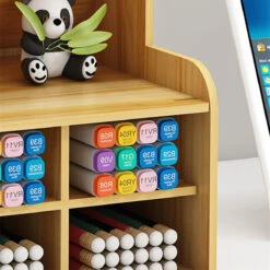 Pen Holder Storage Box Wood Pencil DIY Desktop Container Studentsk Case Rack -Home-Tools 9036f2ca c4f0 460c a71d b2a388afdfd8