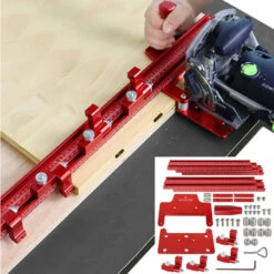 Metric Inch 1500mm Guide Rail Woodworking Tenon Jigsaw Connection Slotted Punching Positioning Guide Rail For Festool DF500 700 Base System