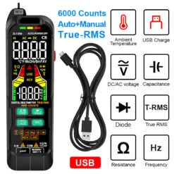 Digital Multimeter Meter Alternating Current Direct Current Voltage Multimetro True RMS Capacitance Temp Detector Multitester