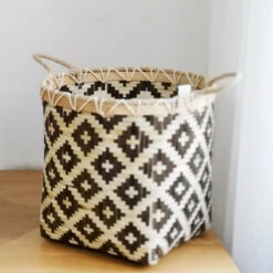 Large Capacity Storage Baskets Woven Bamboo Storage Bucket Handle Flower Pot Vase Toy Holder Household Organizer -Home-Tools 958e0a99 d533 418a b407 53175b26c2ef