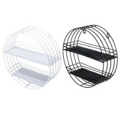 2 Tier Wall Shelf Iron Hanging Storage Holder Display Rack Organizer