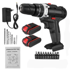 BLMIATKO 48VF Cordless Electric Drill 25 Speeds Torque Power Impact Drill W/ 1/2pcs Battery