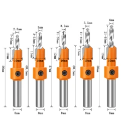7PCS 8/10mm Shank HSS Woodworking Step Drill Countersink Router Bit Set Screw Extractor Remon Demolition For Wood Milling Cutter -Home-Tools 9dd86c11 4e40 4292 81c3 f7c0fe5d9b62