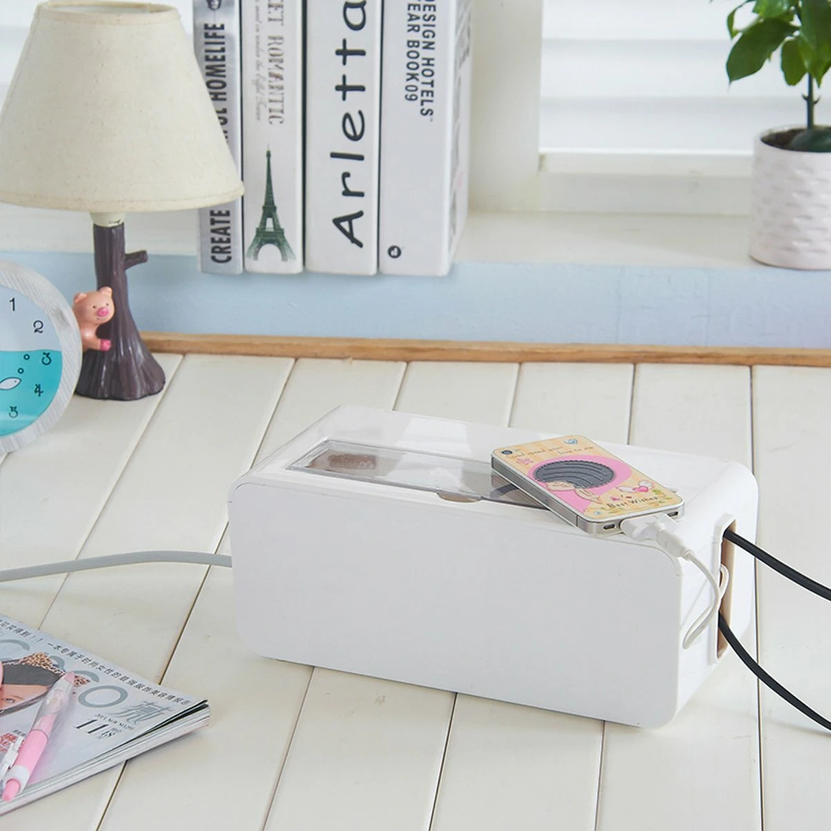 Cable Storage Box Wire Line Socket Organizers Phone Charging Cord Collect Cases 6 Cable Storage Box Wire Line Socket Organizers Phone Charging Cord Collect Cases - Image 4