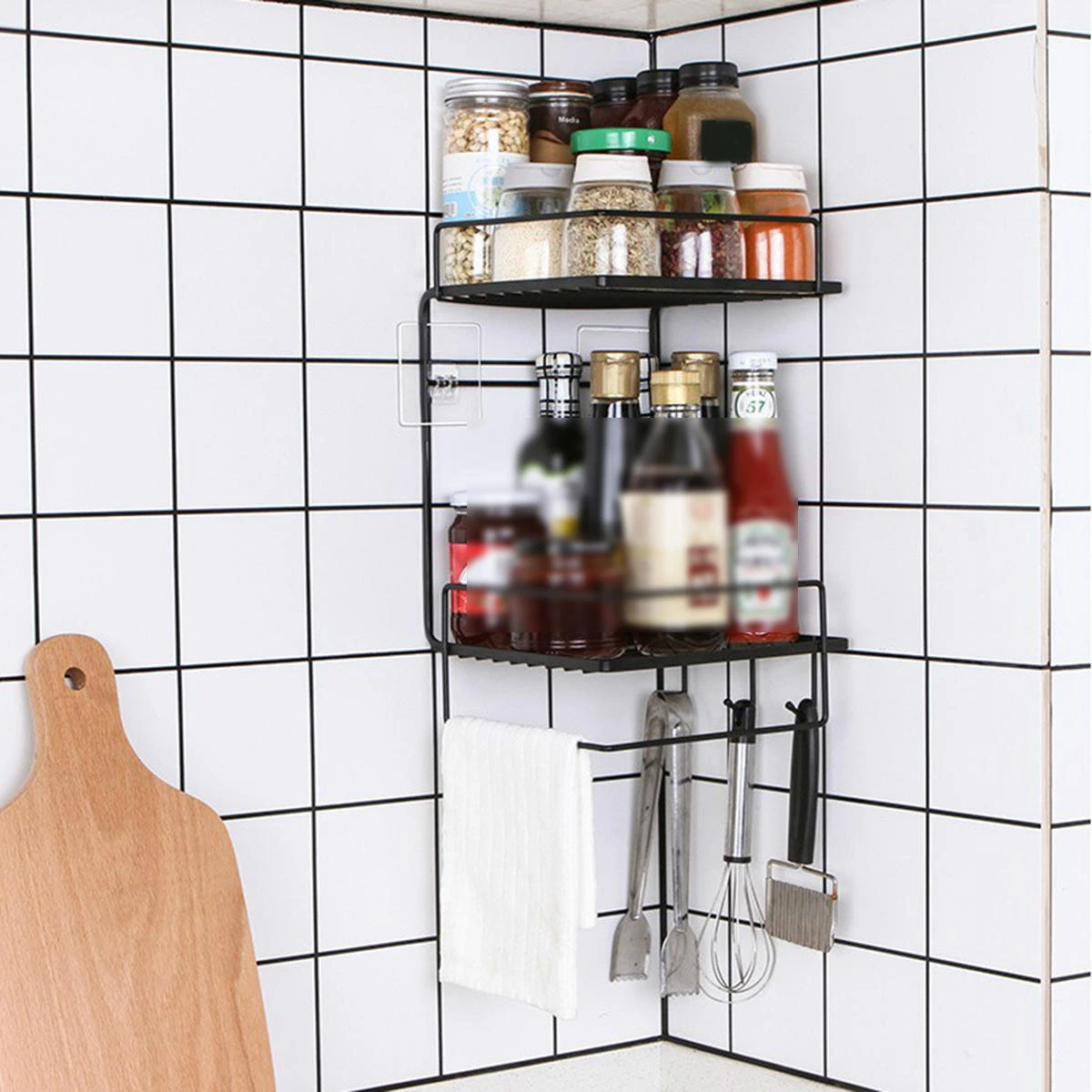 Bathroom Shelf Perforation-Free Wall-Mounted Kitchen Shelf Toilet Shelf Wall Corner Shelf Rack 6 Bathroom Shelf Perforation-Free Wall-Mounted Kitchen Shelf Toilet Shelf Wall Corner Shelf Rack - Image 4