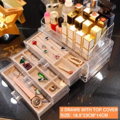 Acrylic Transparent Jewelry Cosmetics Holder Necklace Drawer Drawer Type Jewelry And Cosmetics Storage Box -Home-Tools aa55378d 2c2a 4edc a2e4 b9f7de2bac83