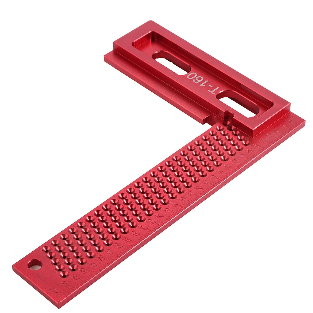 L Type 160/200mm Aluminum Alloy Woodworking Square Hole Positioning Metric Measuring Ruler Carpenter Scriber 7 L Type 160/200mm Aluminum Alloy Woodworking Square Hole Positioning Metric Measuring Ruler Carpenter Scriber - Image 5