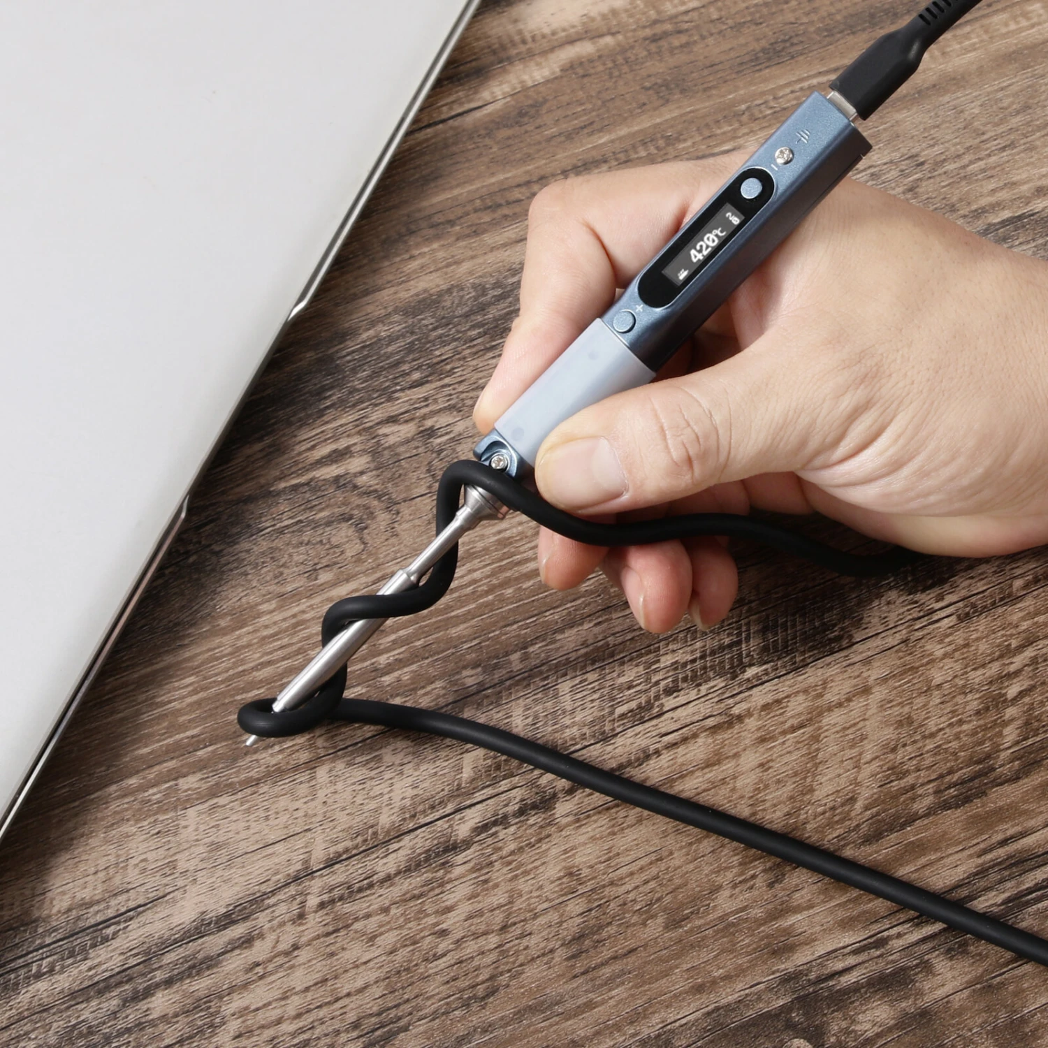 PD 240W 5A USB Type-C Cable C To C High Temperature Resistant Siliceous Built In E-MAKER Chip For PD Soldering Iron TS101 3 PD 240W 5A USB Type-C Cable C To C High Temperature Resistant Siliceous Built In E-MAKER Chip For PD Soldering Iron TS101