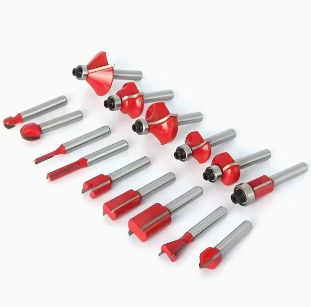12/15pcs 1/4" Shank Router Bit Set Milling Cutter For Wood Trimming Slotting Engraving Carbide Woodworking DIY Tools 4 12/15pcs 1/4" Shank Router Bit Set Milling Cutter For Wood Trimming Slotting Engraving Carbide Woodworking DIY Tools - Image 2