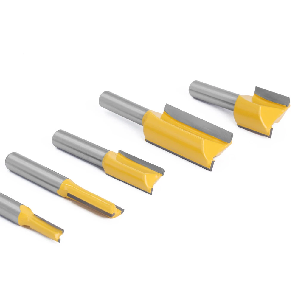 LAVIE 5pcs Set 8mm Shank Straight Bit Tungsten Carbide Double Flute Router Bits Milling Cutter For Wood Woodwork Tool C08002T5A 4 LAVIE 5pcs Set 8mm Shank Straight Bit Tungsten Carbide Double Flute Router Bits Milling Cutter For Wood Woodwork Tool C08002T5A - Image 2