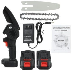 4" 800W Cordless One-Hand Saw Woodworking Electric Chain Saw Wood Cutter W/ 0/1/2pcs Battery