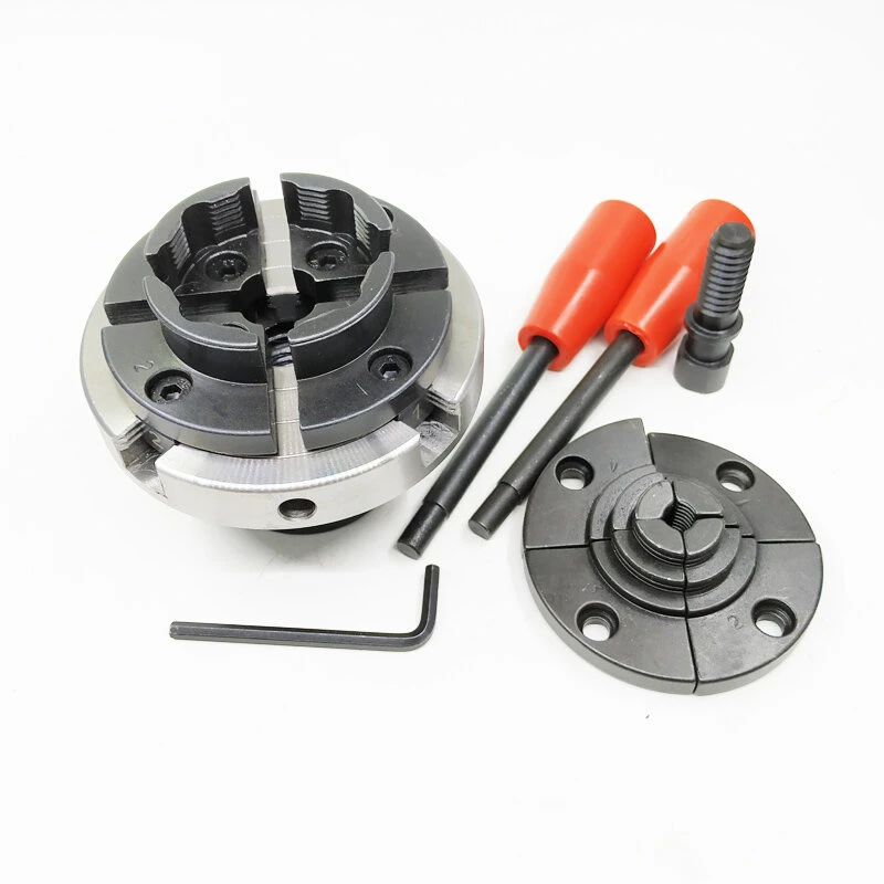 4 Jaw Manual Woodworking Lathe Chuck 4-inch For Wood Turning Milling Drilling Grinder Clamping M33*3.5/1-8TPI 4 4 Jaw Manual Woodworking Lathe Chuck 4-inch For Wood Turning Milling Drilling Grinder Clamping M33*3.5/1-8TPI - Image 2