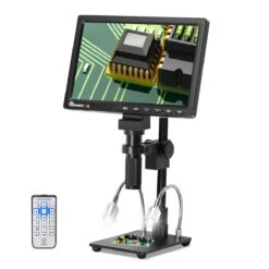 Mustool 10.1 Inch LCD HD Video Microscope With 150X C Mount Lens Electronic Microscope Camera With Metal Stand Professional Repair Tools