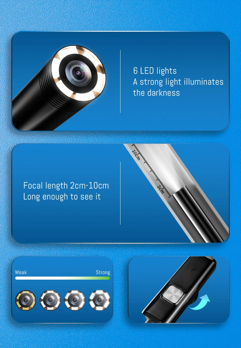 8MM Endoscope 8 LED Light Waterproof Type-C Direct Borescope IP67 Rated 1 MP Pixel Flexible/Hard Wire High-Resolution Imaging Versatile 8 8MM Endoscope 8 LED Light Waterproof Type-C Direct Borescope IP67 Rated 1 MP Pixel Flexible/Hard Wire High-Resolution Imaging Versatile - Image 6