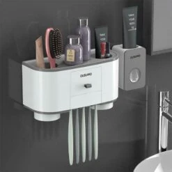 Magnetic Adsorption Toothbrush Holder With Cup Wall Mount And Washing Storage Storage Baskets -Home-Tools c520aada 862a 4714 b84a aa0164915222