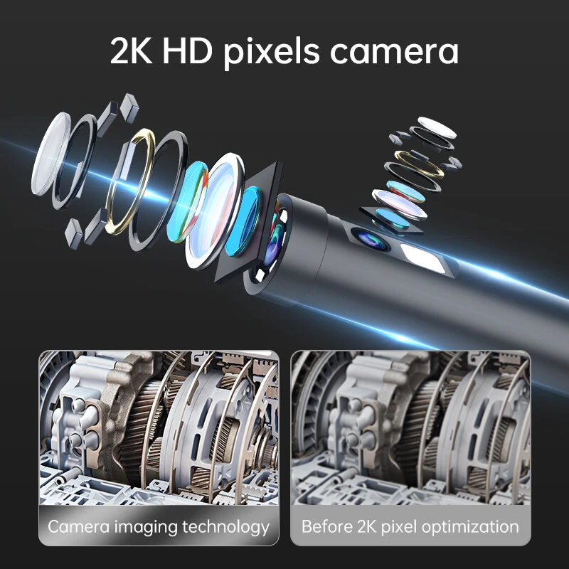 ANESOK W200 8mm Dual Lens 2K Wifi Wireless Endoscope Inspection Camera Borescope 1/5/10M Tube For Underwater Vent Pipe Car Repair 5 ANESOK W200 8mm Dual Lens 2K Wifi Wireless Endoscope Inspection Camera Borescope 1/5/10M Tube For Underwater Vent Pipe Car Repair - Image 3