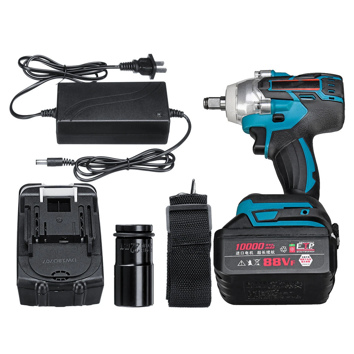 21V 330Nm 10000mAh Lithium Electric Impact Wrench Cordless With 2 Batteries 12 21V 330Nm 10000mAh Lithium Electric Impact Wrench Cordless With 2 Batteries - Image 10