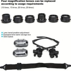 Magnifying Glass With LED Light Head Mount Magnifier Appraisal Of Antique Repair Glasses 10X 15X 20X 25X Hands Free Magnifying Loupe Eyeglass With Replaceable Lenses For Reading Jewelry Work Watch Repair -Home-Tools cb514df2 8d4f 4fc5 98b8 5205c8a0a3d2