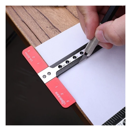 170mm T Ruler Hollow UA-90042 Right Angle Ruler Woodworking High-precision Drawing Aluminum CNC Measuring Hand Tools 5 170mm T Ruler Hollow UA-90042 Right Angle Ruler Woodworking High-precision Drawing Aluminum CNC Measuring Hand Tools - Image 3
