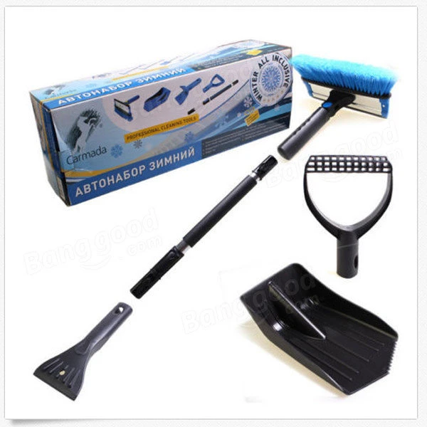 Ice Snow Scraper Combination Winter Vehicle Wind Shield Car Brush ShovelRetractable Removal Black 4 Ice Snow Scraper Combination Winter Vehicle Wind Shield Car Brush ShovelRetractable Removal Black - Image 2