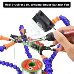 Multi-Functional Soldering Helping Hand With 6 Pc Flexible Arms Aluminum Alloy Soldering Station With Fan Magnifying Glass And Flashlight Magnifier PCB Welding Repair Station -Home-Tools d3db06a3 e6cb 49a2 8468 f50629af442d