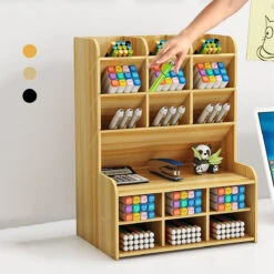 Pen Holder Storage Box Wood Pencil DIY Desktop Container Studentsk Case Rack -Home-Tools d5116d19 8bfa 4b33 bd35 bb6d42b63c6b
