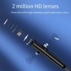 P50 8mm Triple Lens Industrial Endoscope 1080P Full HD 4.5inch LCD Digital Inspection Borescope Camera WIth 9 LED For Home Duct Pipe -Home-Tools d84854a5 2ec5 4912 8925 584731a1c7d6