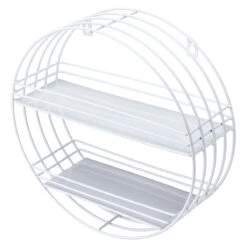 2 Tier Wall Shelf Iron Hanging Storage Holder Display Rack Organizer -Home-Tools da1fe95b 1d88 493e b8fd 27ea5f1781e7