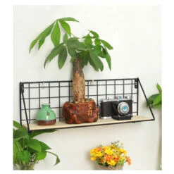 Fashion Wooden Iron Storage Holder Home Storage Shelf Wall Hanging Storage Box -Home-Tools da936791 edd6 458e bf81 cab95d377583