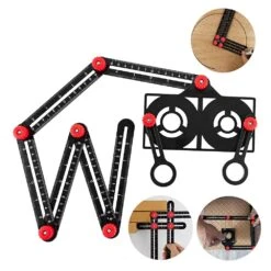 6/9/12 Fold Aluminium Alloy Angle Ruler Finder Measuring Ruler Perforated Mold Template Tool Locator Drill Guide Tile Hole