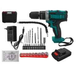 Cordless Rechargeable Electric Drill Screwdriver LED Portable Metal Wood Drilling Tool W/ 1/2pcs Battery & Storage Box -Home-Tools dc402af2 c2f5 45f6 ab03 32ab3f784766