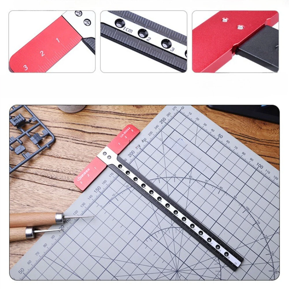 170mm T Ruler Hollow UA-90042 Right Angle Ruler Woodworking High-precision Drawing Aluminum CNC Measuring Hand Tools 4 170mm T Ruler Hollow UA-90042 Right Angle Ruler Woodworking High-precision Drawing Aluminum CNC Measuring Hand Tools - Image 2